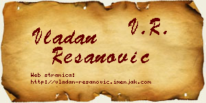 Vladan Resanović vizit kartica